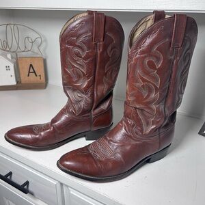 Vintage Dan Post Western Boots Men’s Size 12 EW Brown Leather Cowboy Boots USA